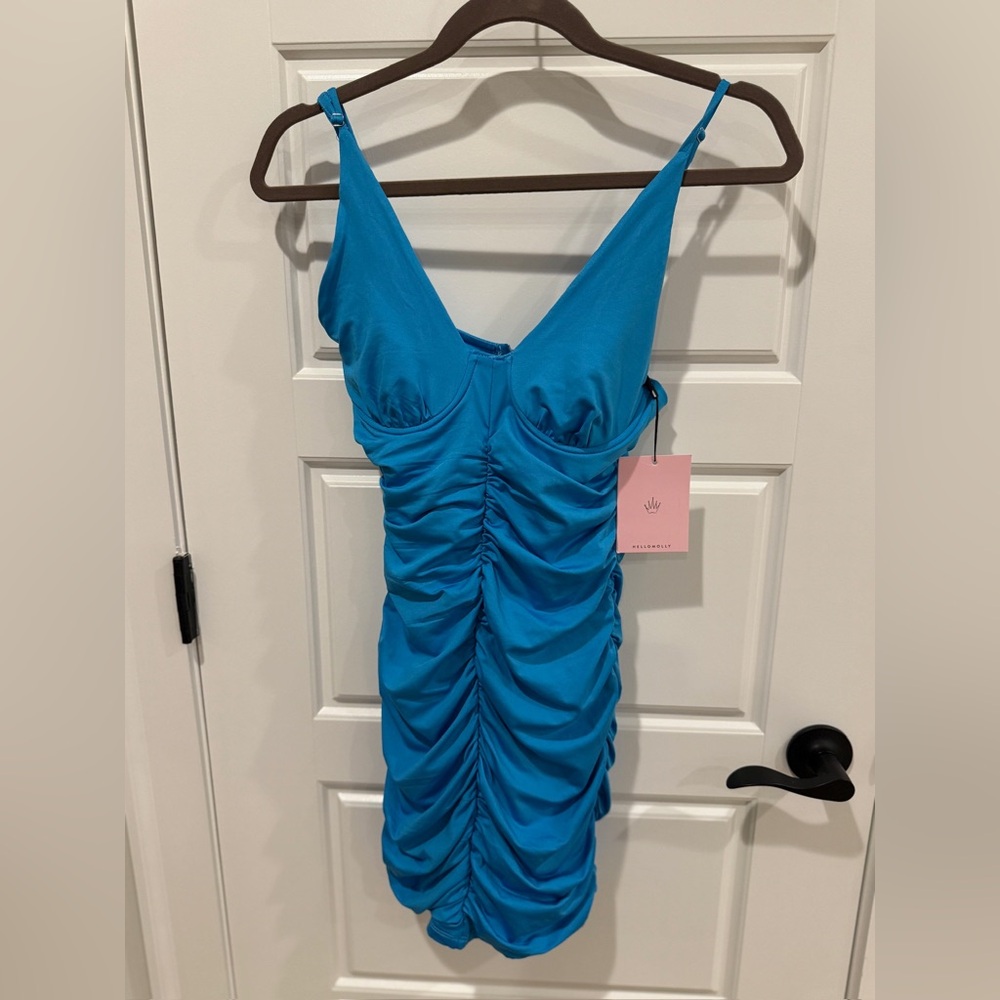 Hello Molly Vibrant Blue Gathered Dress